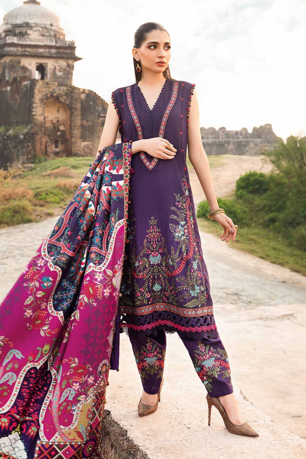 Maria B Luxury Embroidered 3-Piece