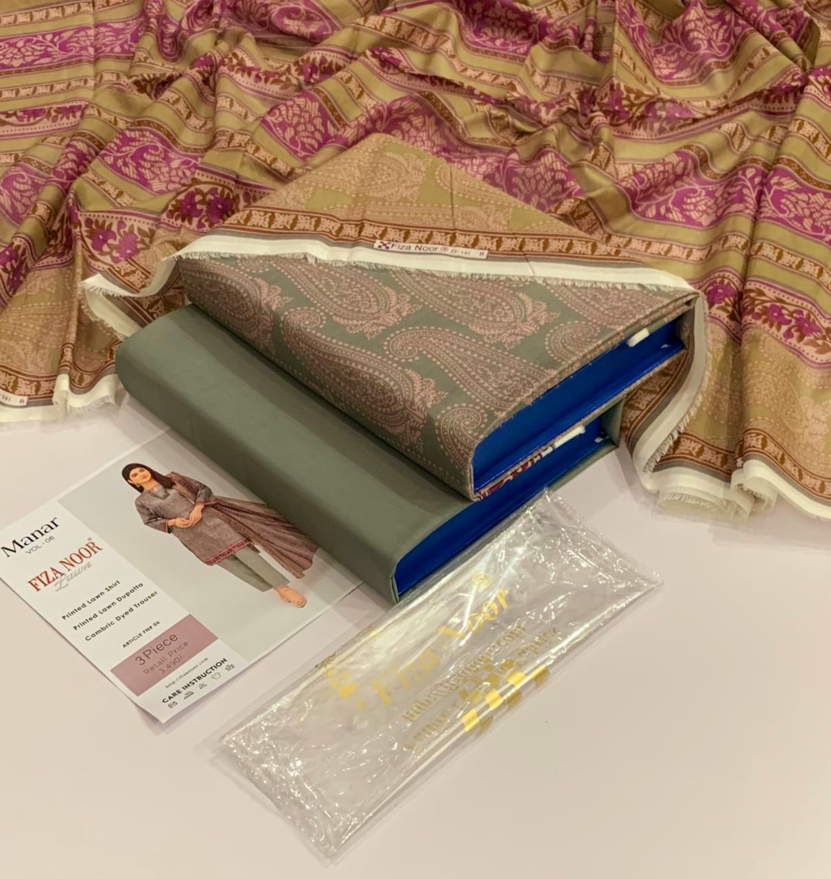 Fiza Noor Original 3pc Printed Lawn