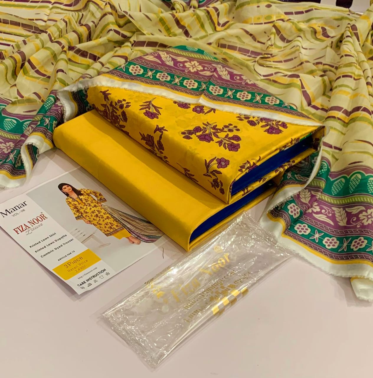 Fiza Noor Original 3pc Printed Lawn