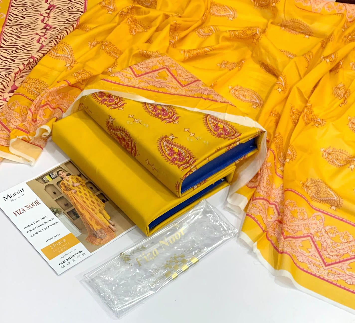 Fiza Noor Original 3pc Printed Lawn