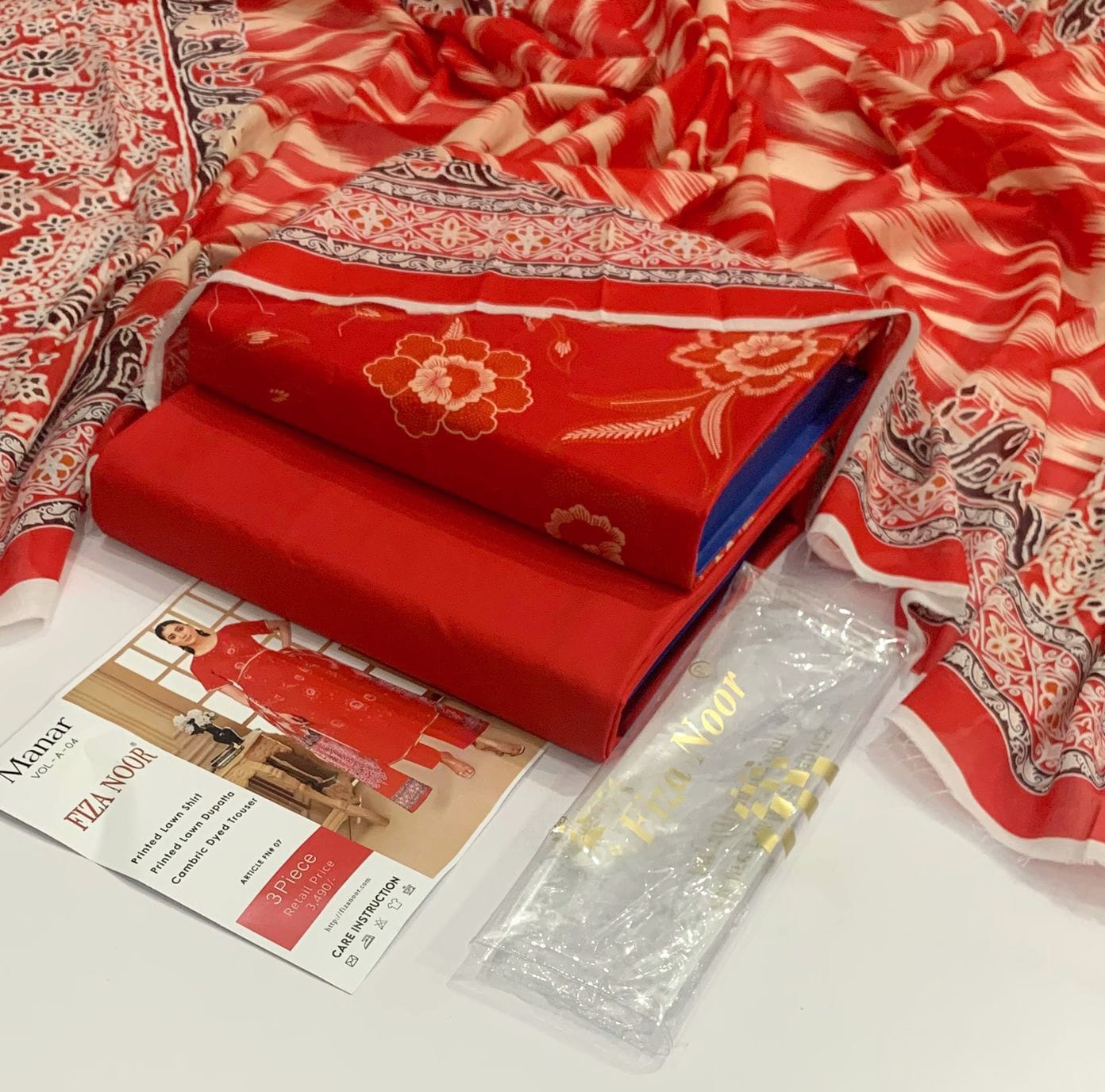 Fiza Noor Original 3pc Printed Lawn