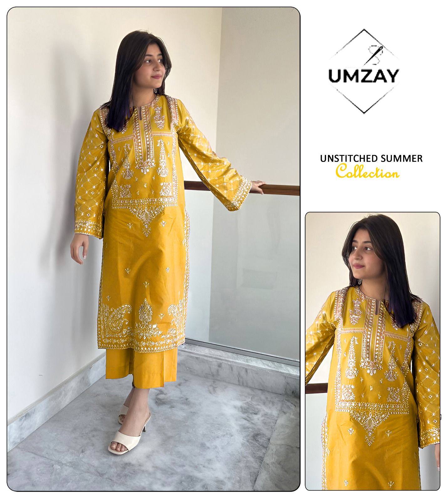 2Pc Embroidered Suit