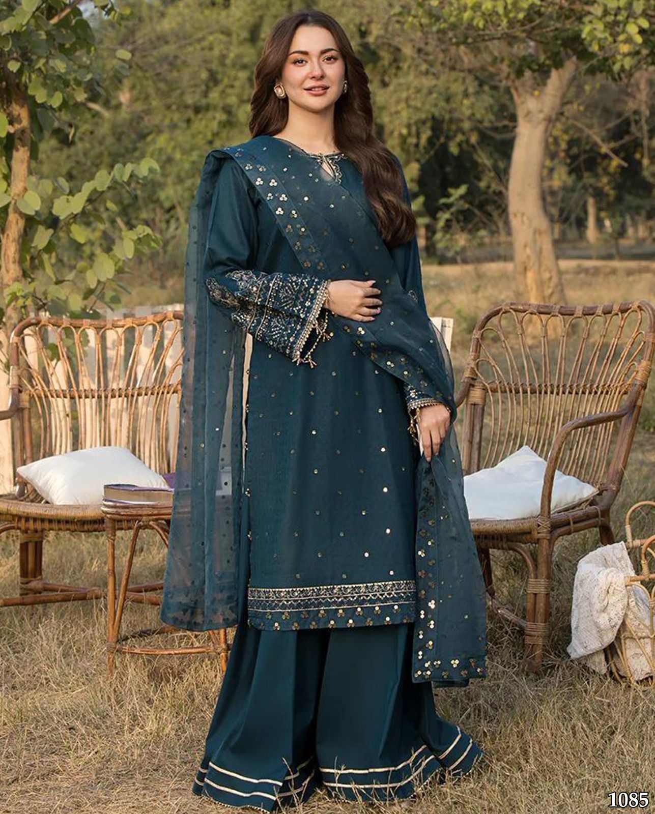 3PC Embroidered Suit