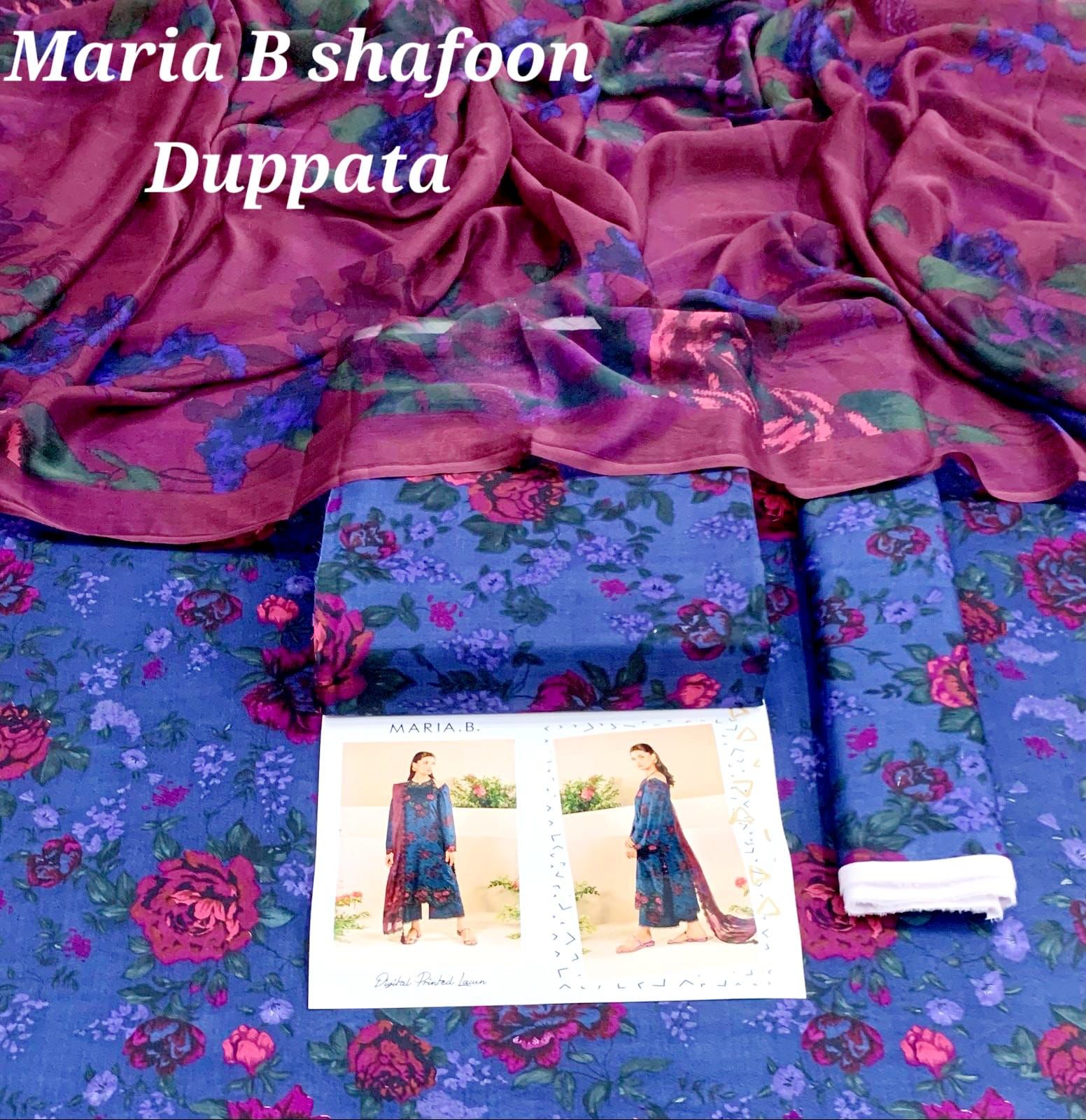 MARIA.B Shafoon Dupatta 3pc Lawn