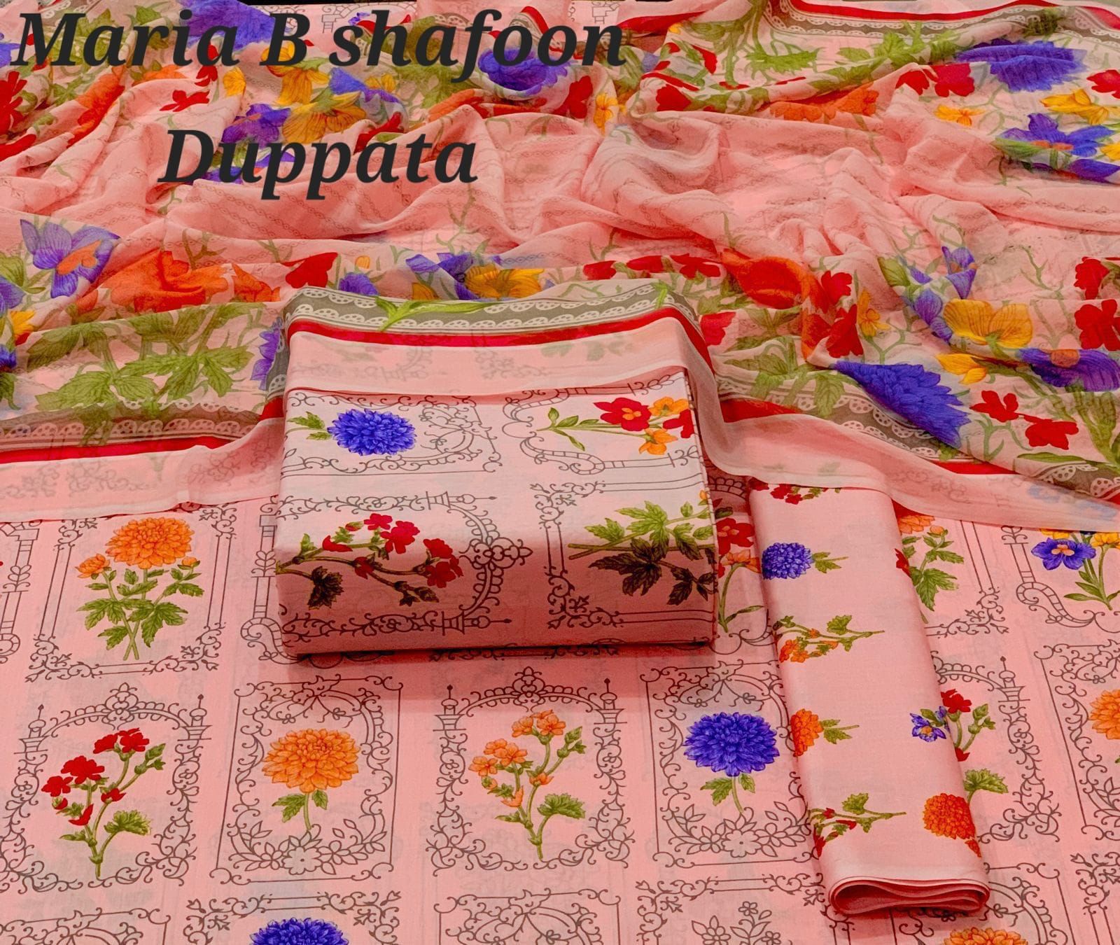 MARIA.B Shafoon Dupatta 3pc Lawn