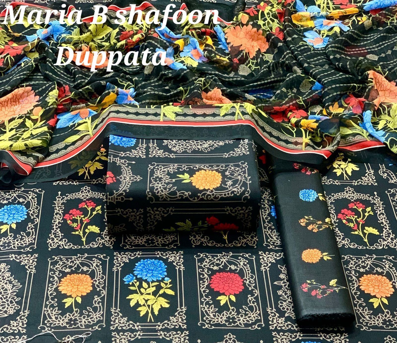 MARIA.B Shafoon Dupatta 3pc Lawn