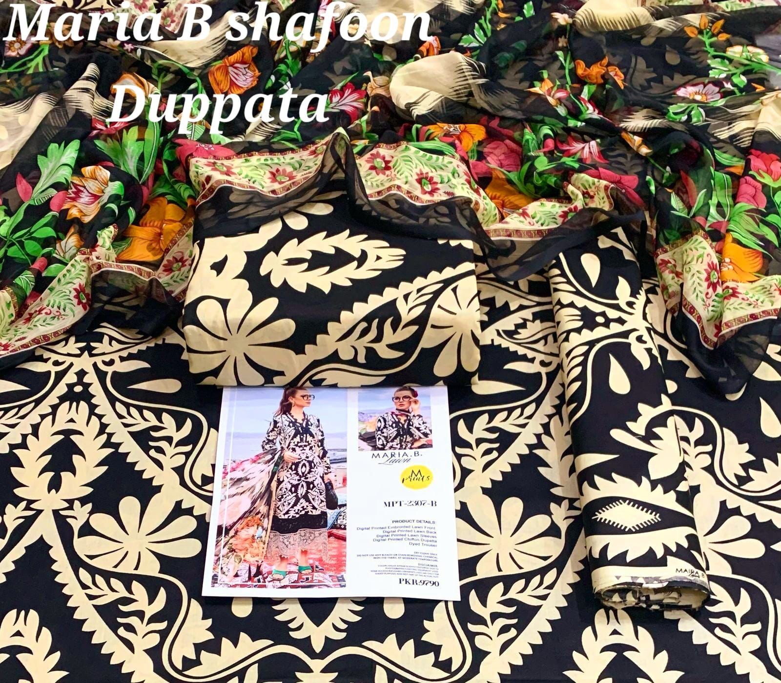 MARIA.B Shafoon Dupatta 3pc Lawn