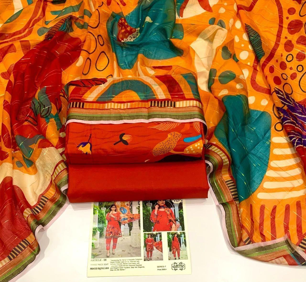 3 Pieces with Lawn Dupatta