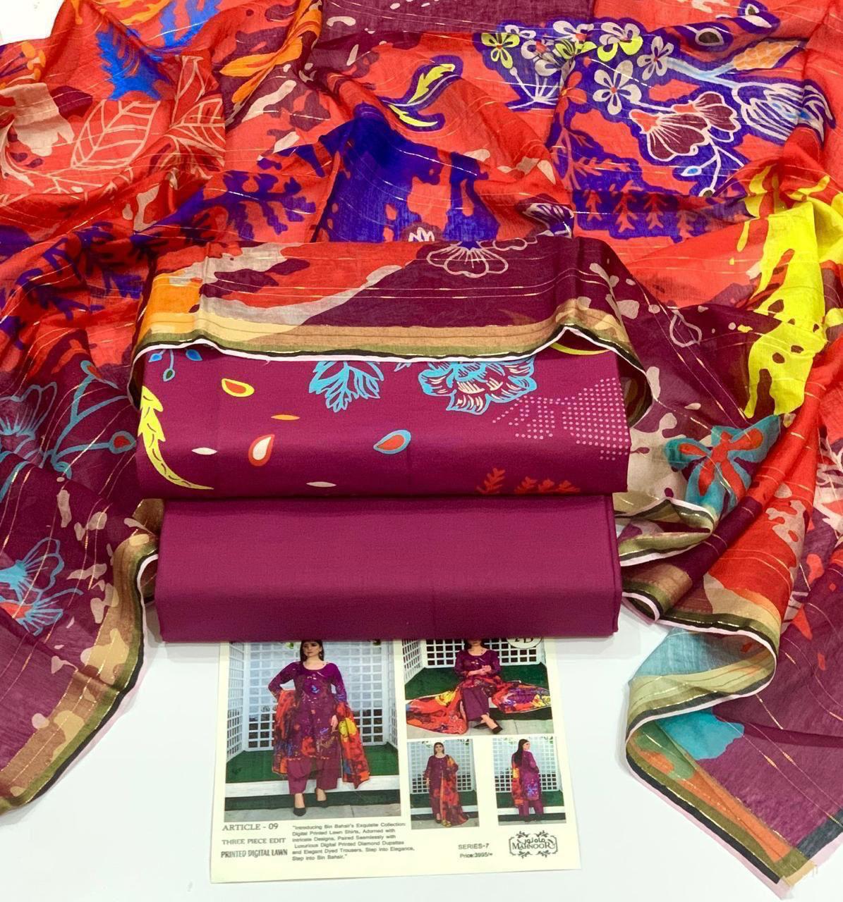 3 Pieces with Lawn Dupatta