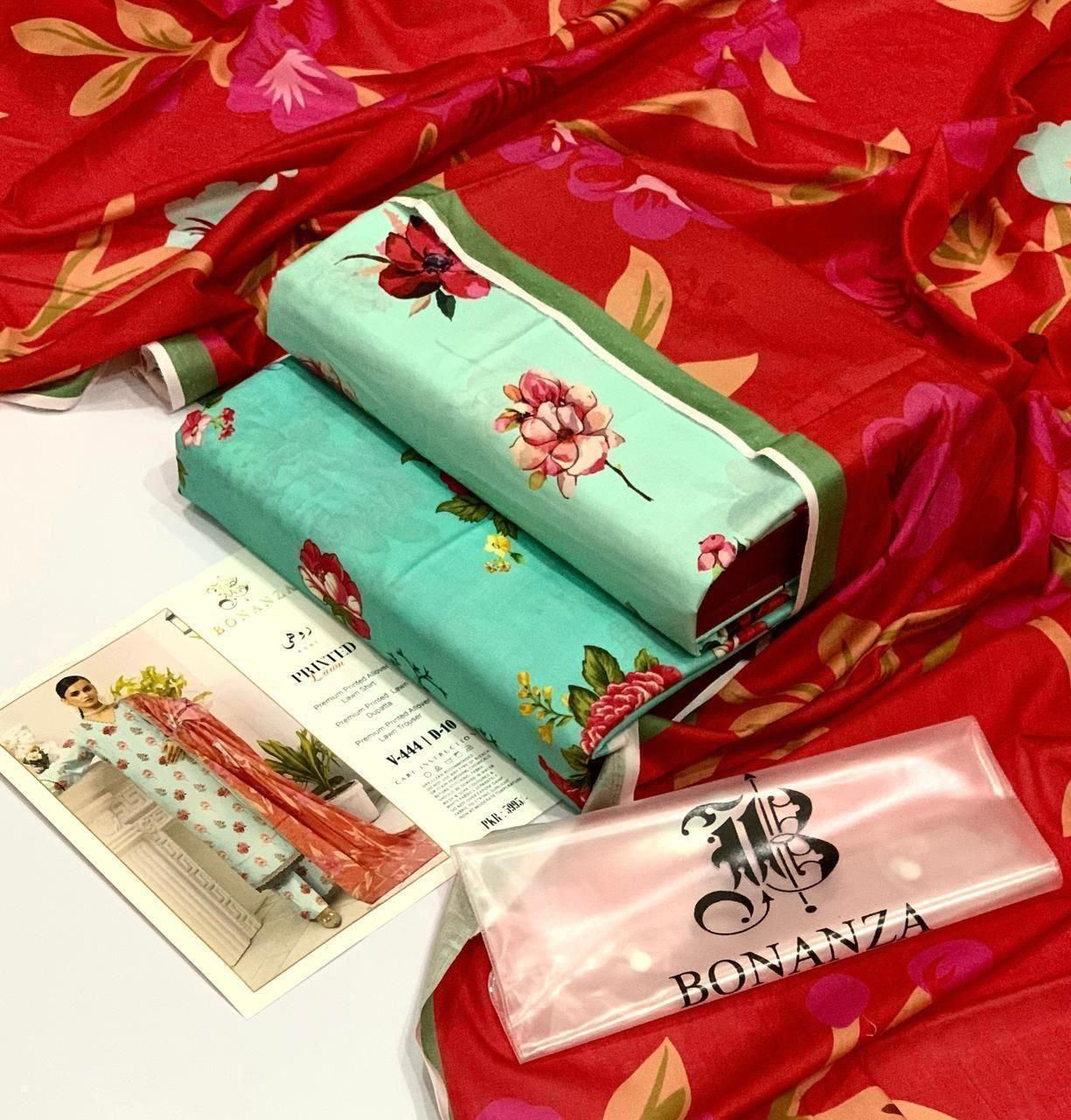 3 Pieces Printed with Lawn Dupatta