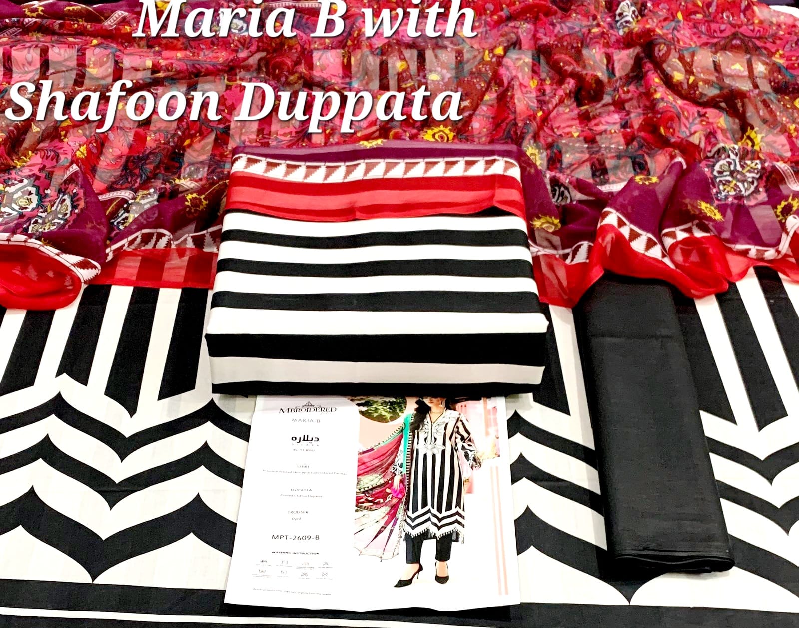 MARIA.B Shafoon Dupatta 3pc Lawn