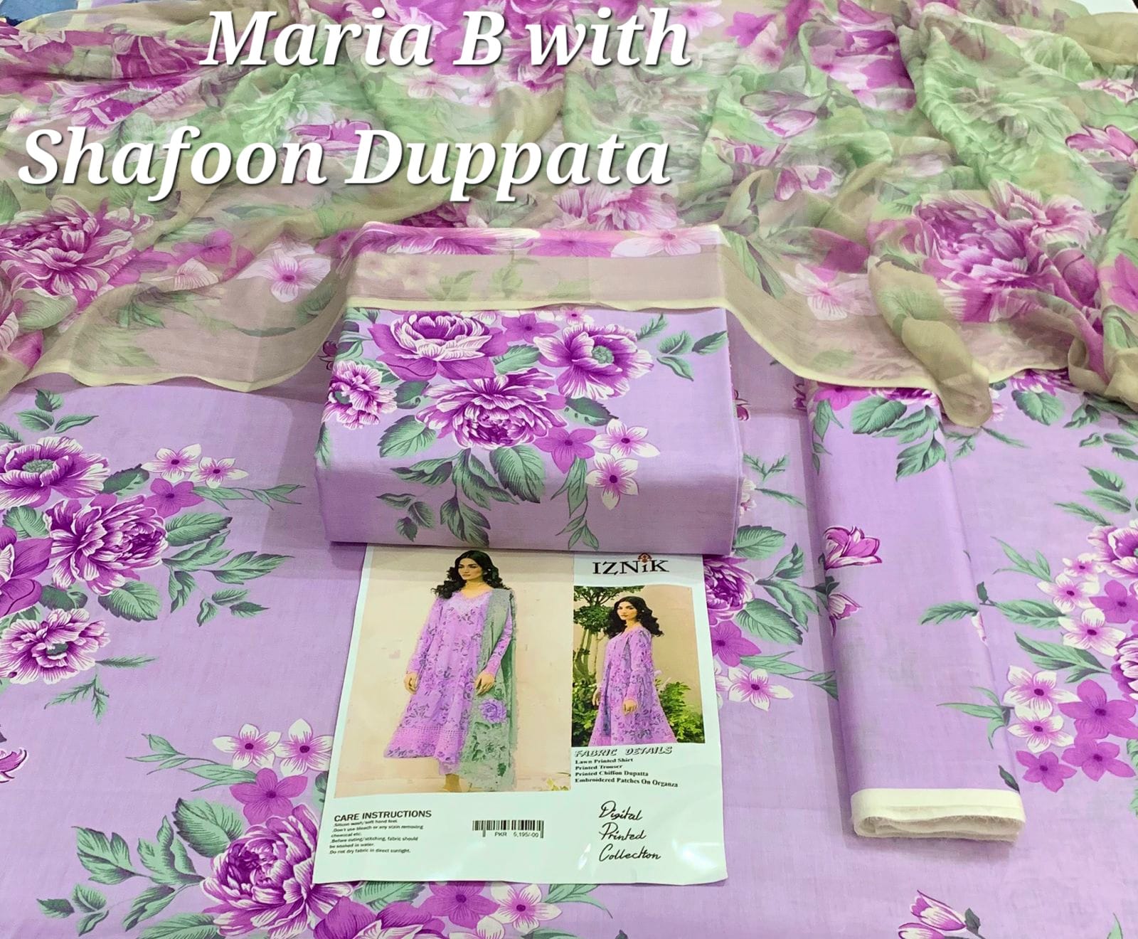 MARIA.B Shafoon Dupatta 3pc Lawn