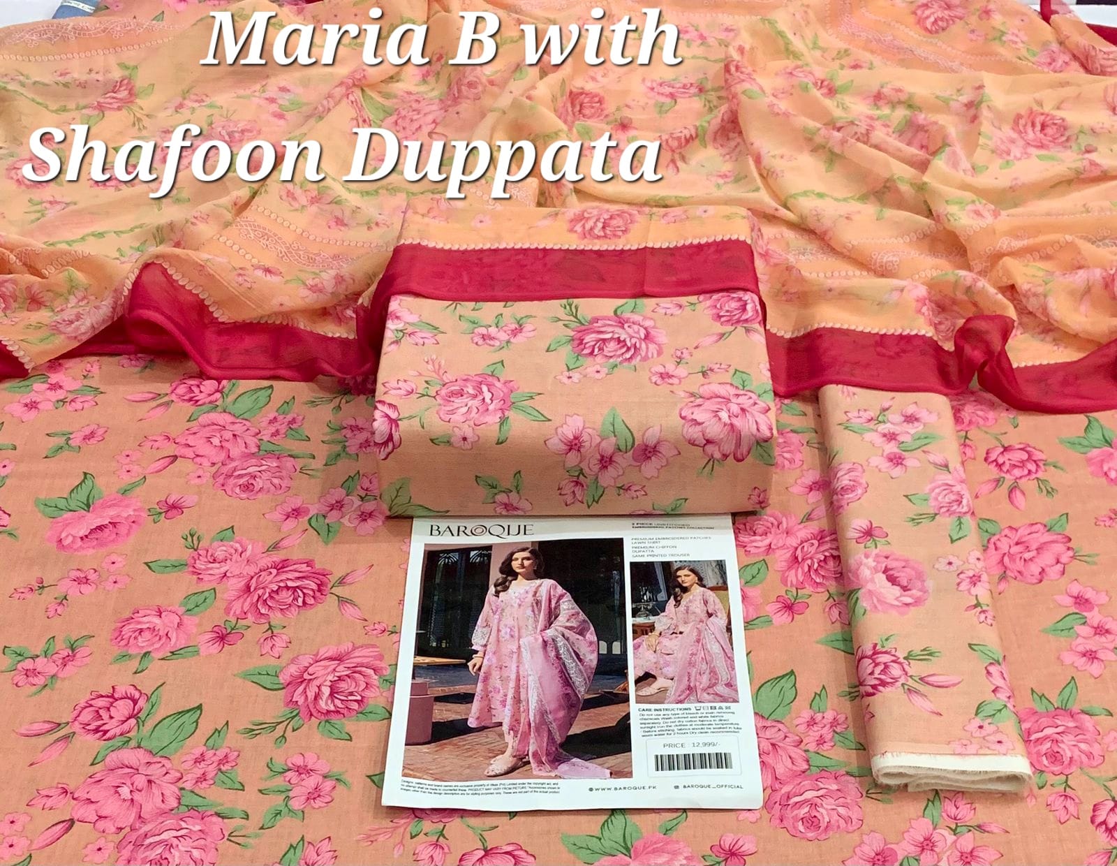 MARIA.B Shafoon Dupatta 3pc Lawn