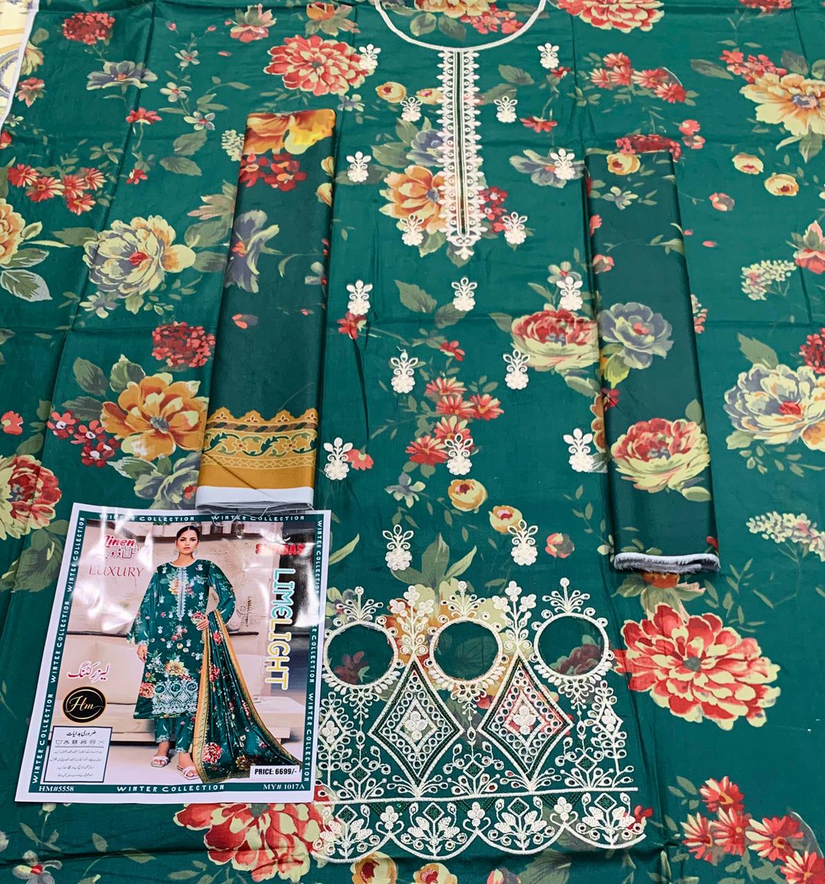 MARIA B Embroidery 3pc Linen